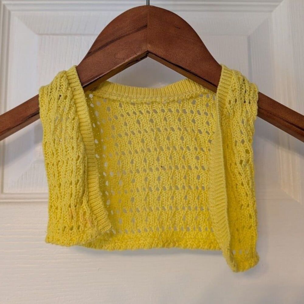 American Girl Doll yellow crochet vest